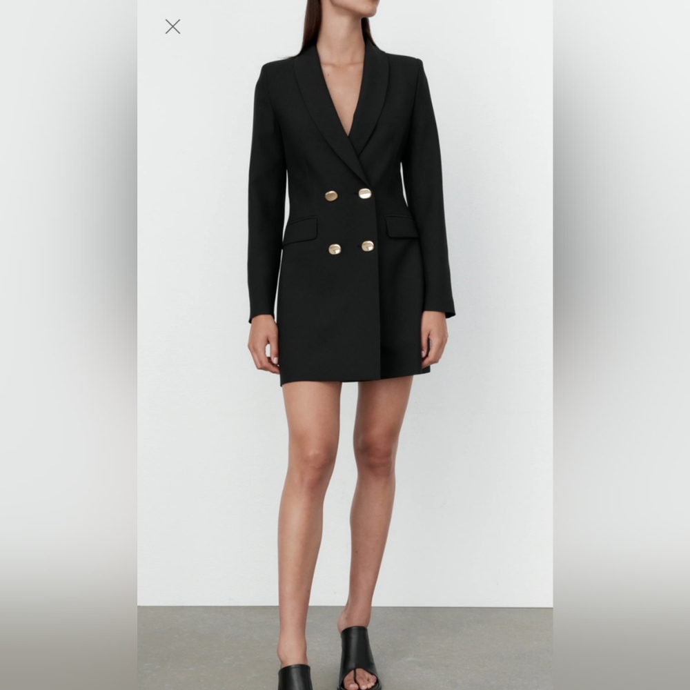 Double Breasted Long Blazer